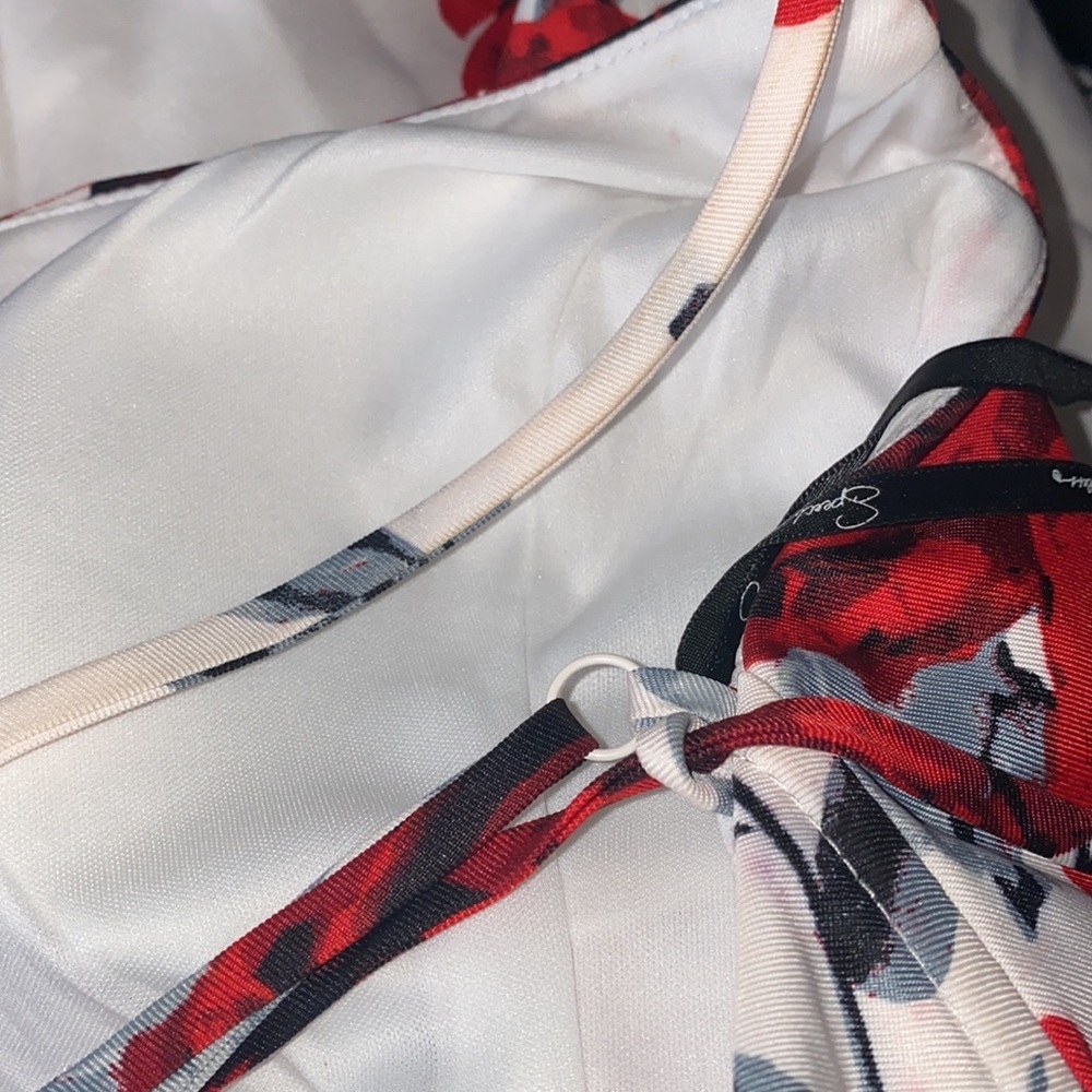 Speechless Lace-Up-Back Floral-Print Ball Gown - Picture 2 of 3